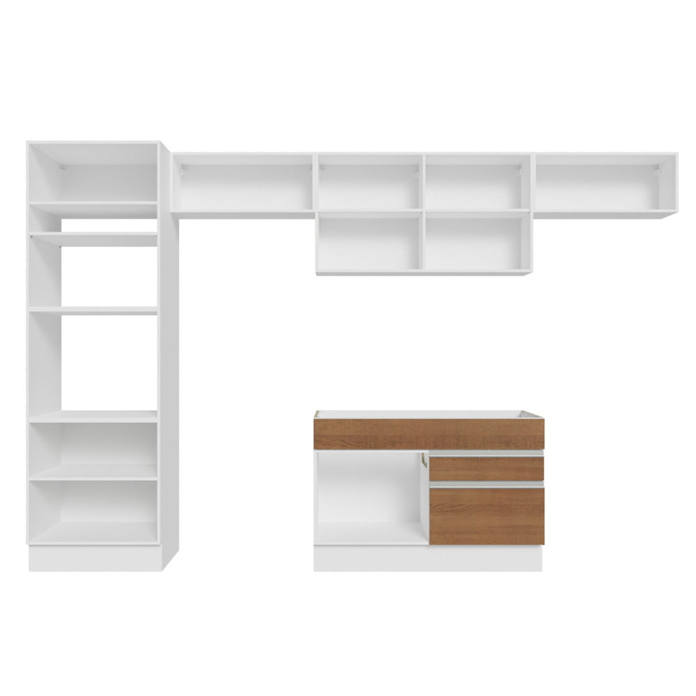 Cocina Integral Glamy 3.50 Metros Blanco/Marrón