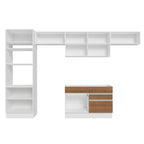 Cocina Integral Glamy 3.50 Metros Blanco/Marrón