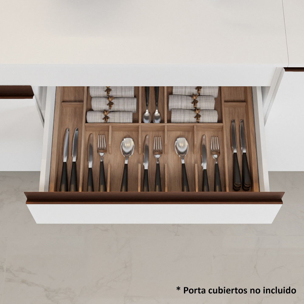 Cocina Integral Reims 1.20 m con Encimera Blanco 01