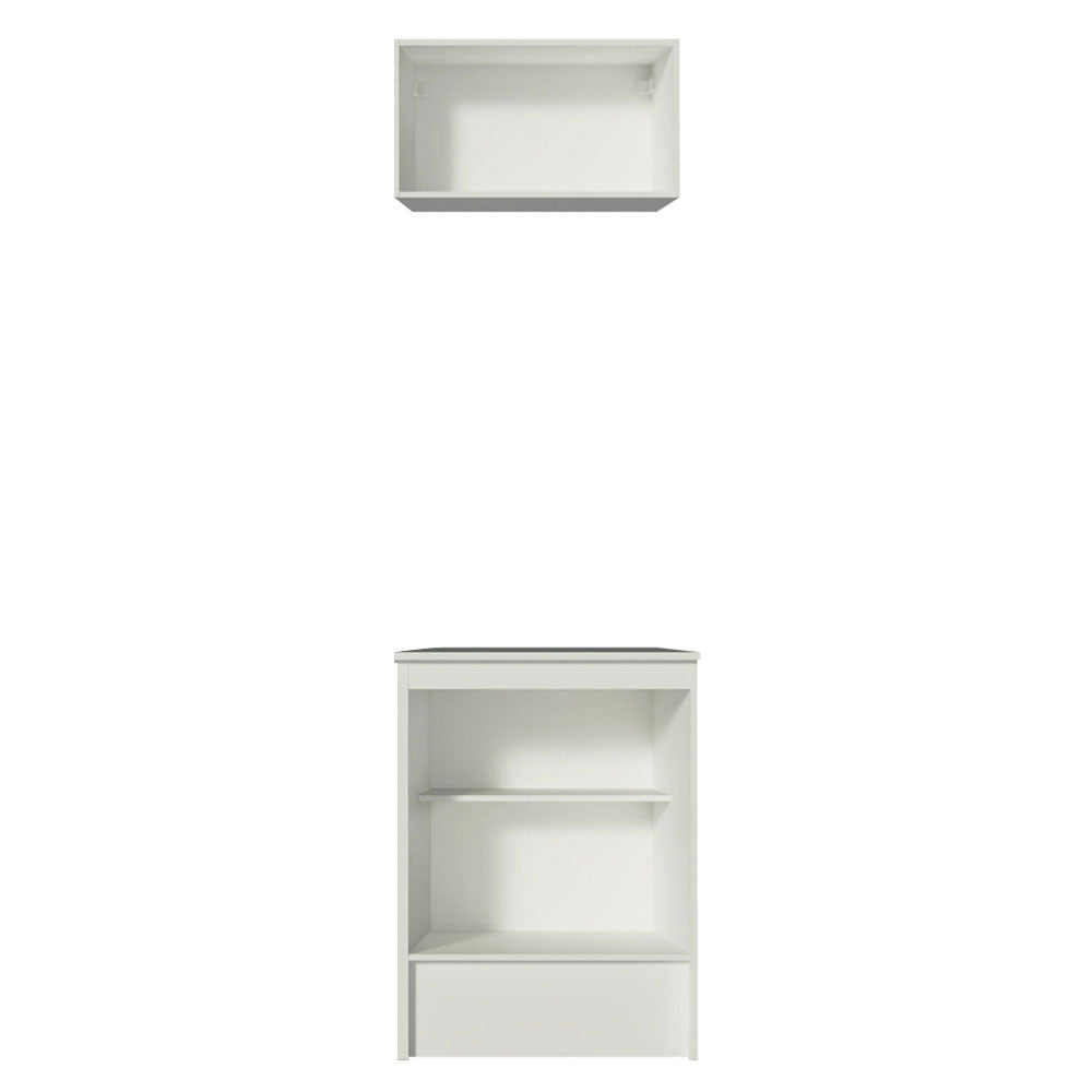 Kit Mueble de Cocina Superior y Mueble Bajo Topazio 60 cm Blanco Madesa