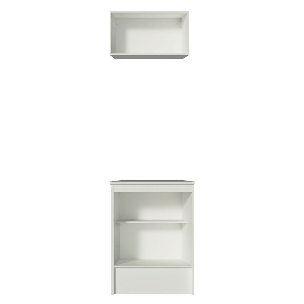 Kit Mueble de Cocina Superior y Mueble Bajo Topazio 60 cm Blanco/Marrón Madesa