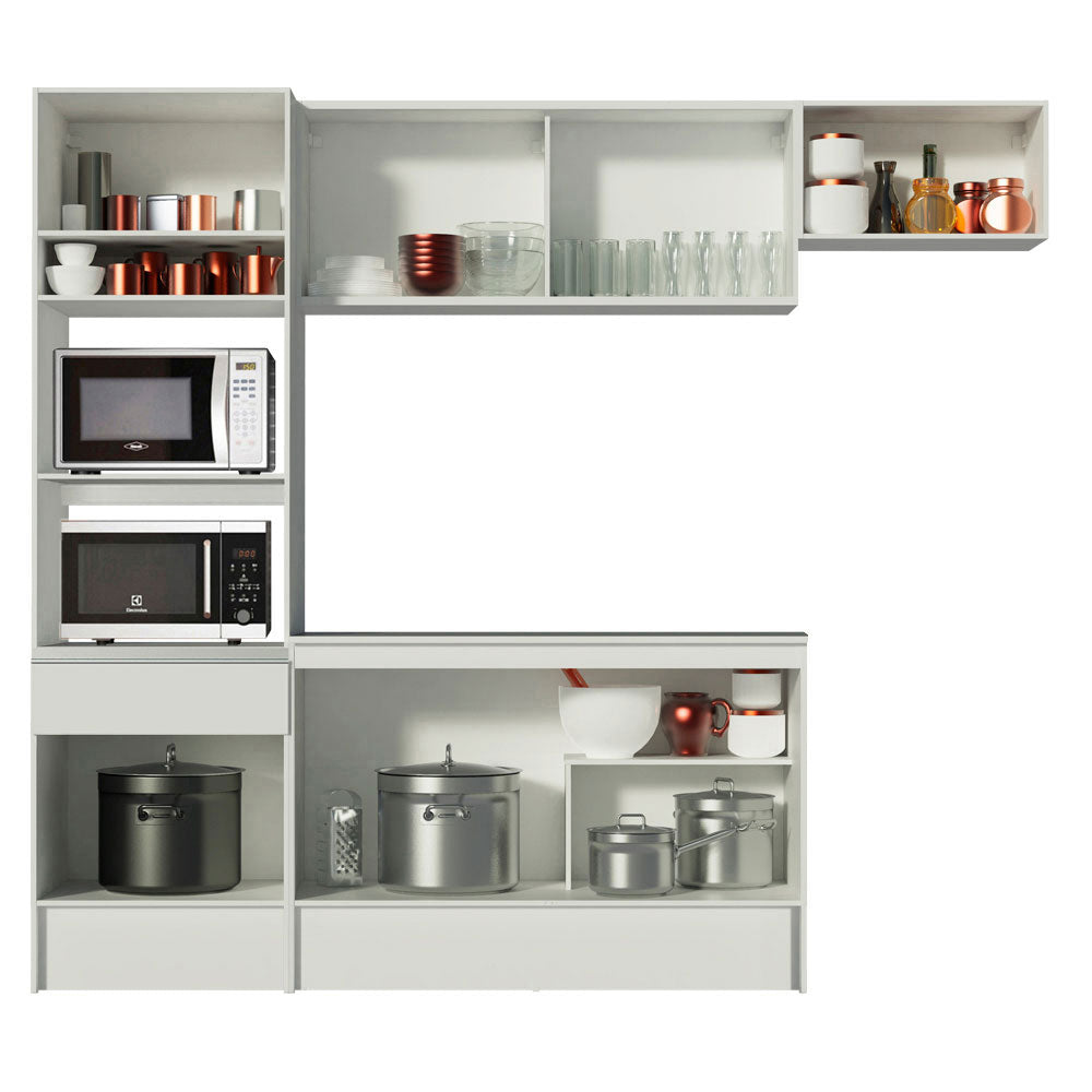 Cocina Integral Diamante 2.40 m con Encimera Blanco 02