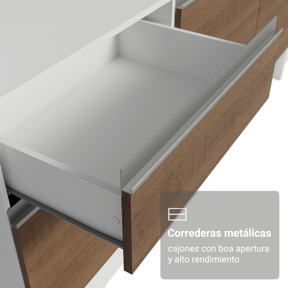 Cocina Integral Diamante 2.40 m con Encimera Blanco/Marrón 06