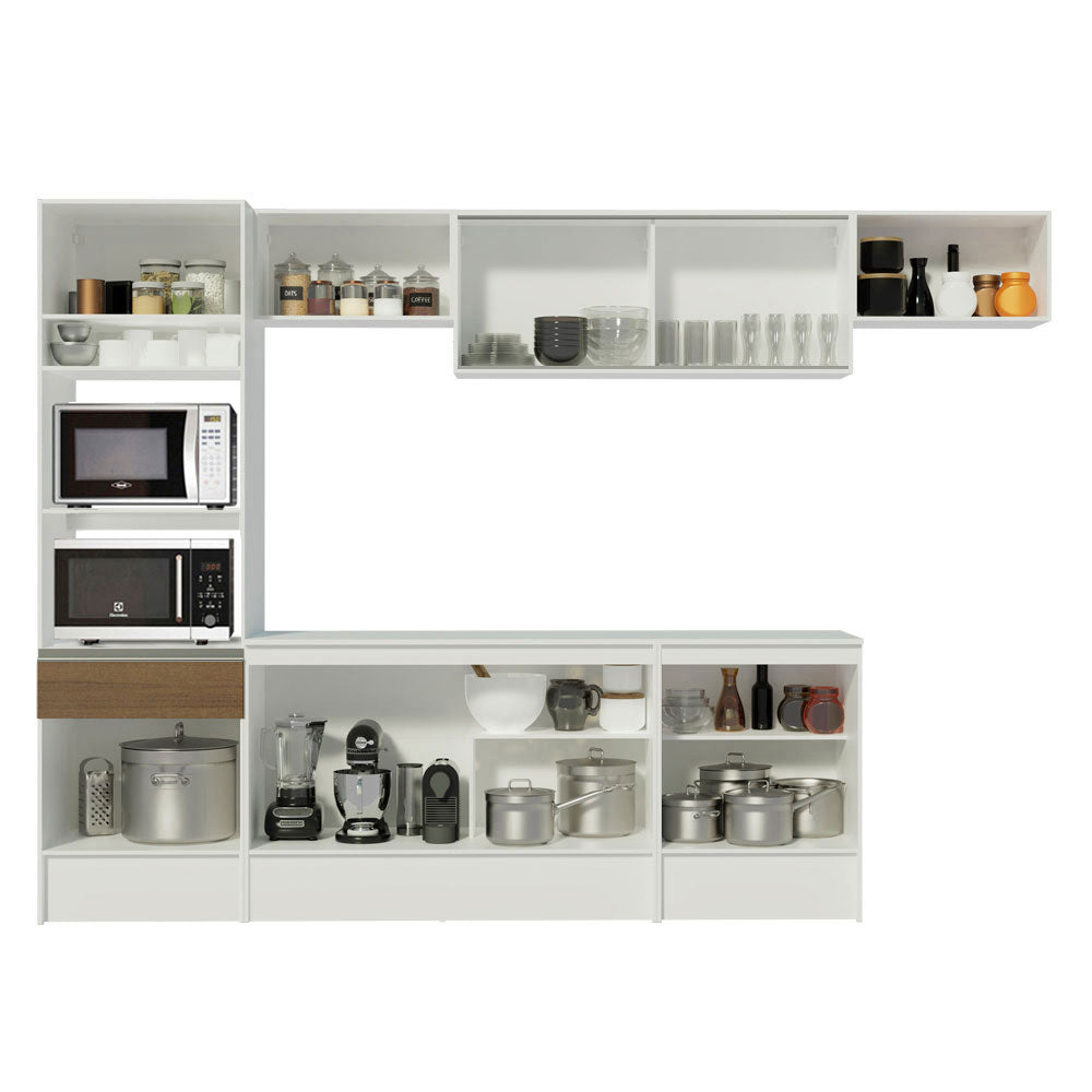 Cocina Integral Topazio 3.00 m con Encimera Blanco/Marrón