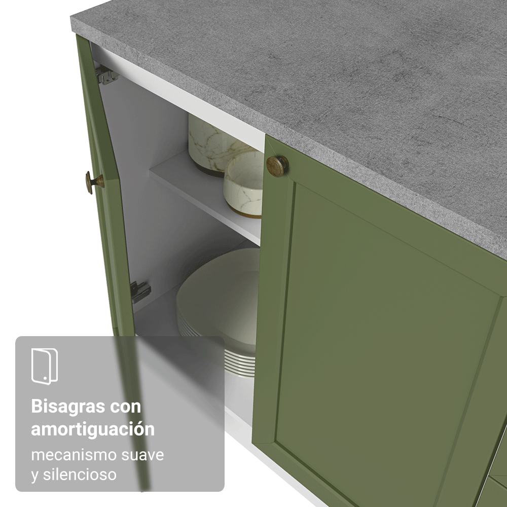 Cocina Integral Vik 2.70 Metros Blanco/Verde 04