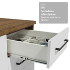 Conjunto de Mueble para Baño Agata 1.20 m 3 Puertas 3 Cajones Marrón/Blanco