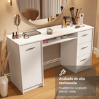 Tocador Maquillador Escritorio Madesa 1 Puerta 3 Cajones