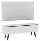 Centro de Entretenimiento para TV Le Mans Mesa y Panel Hasta 55 Pulgadas Blanco