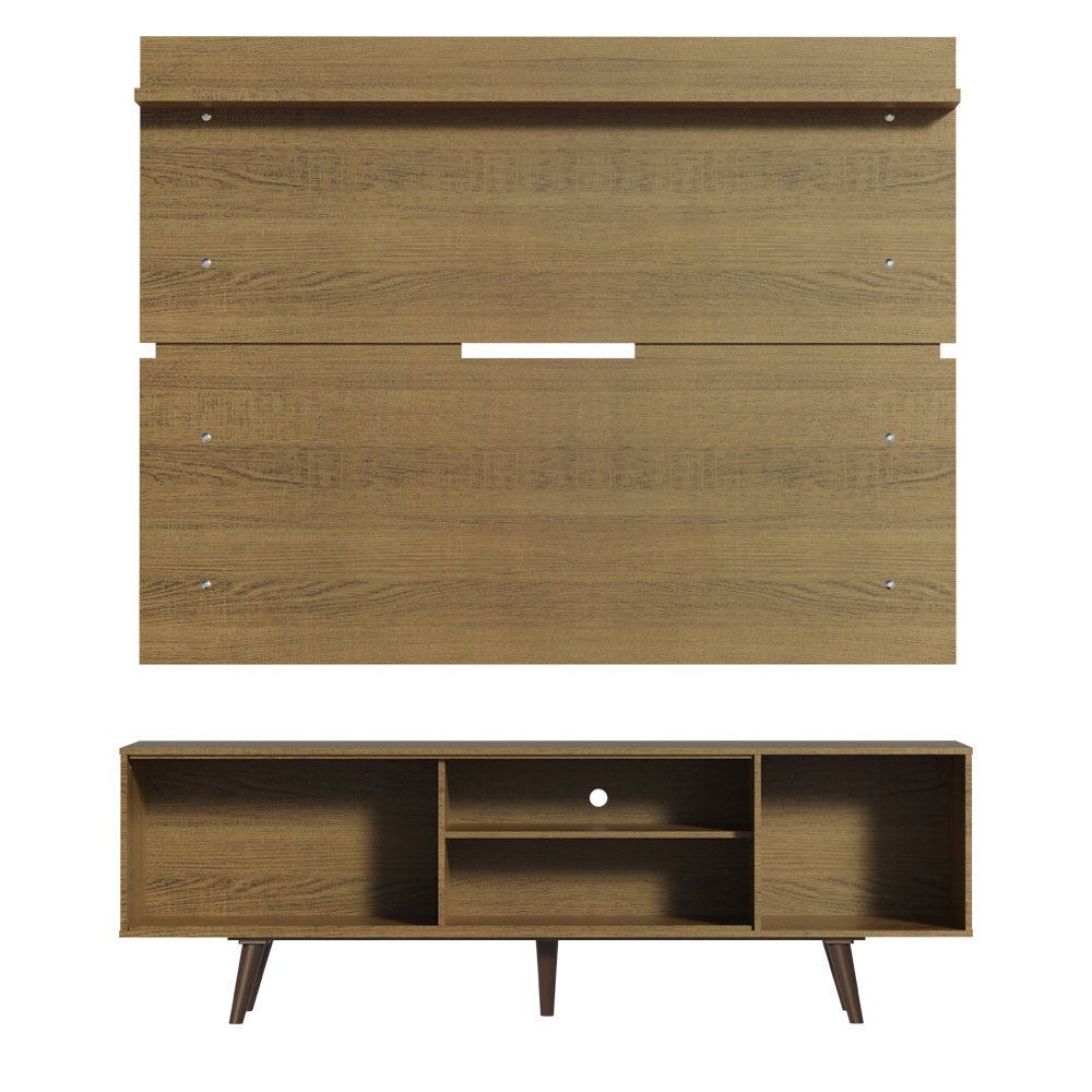 Centro de Entretenimiento para TV Dubai 160 cm Mesa y Panel Hasta 65 Pulgadas Marrón/Negro/Marrón Madesa