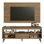 Centro de Entretenimiento para TV Detroit Mesa y Panel Hasta 65 Pulgadas Marrón