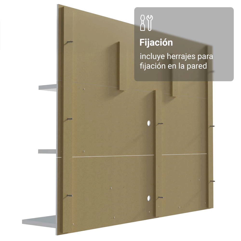 Centro de Entretenimiento para TV Metz Mesa y Panel Hasta 60 Pulgadas Blanco