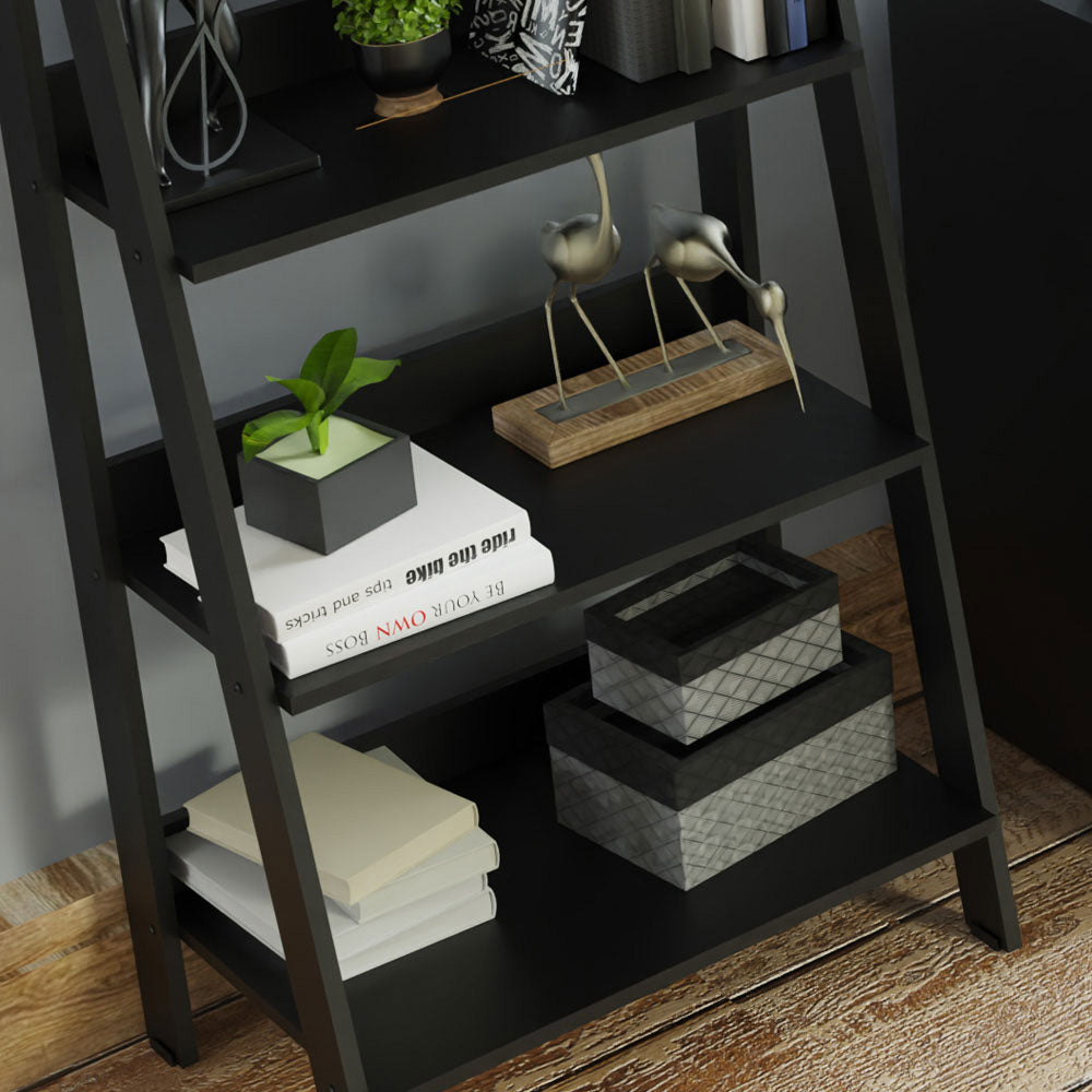 Escritorio de Oficina 136 cm Alaska + Mueble Estante Librero Negro Madesa