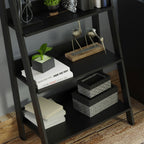 Escritorio de Oficina 136 cm Alaska + Mueble Estante Librero Negro Madesa