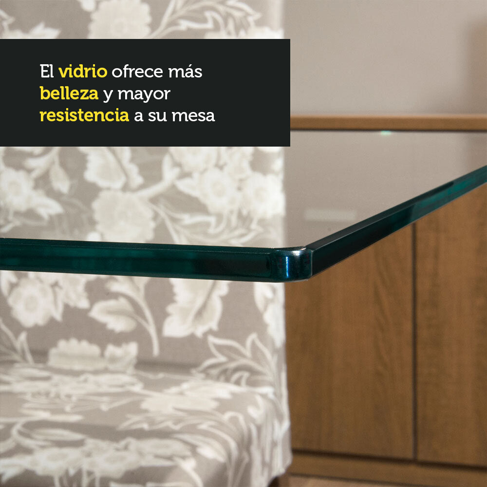 Juego de Comedor Ciça con 2 Sillas - Encimera Cuadrada de Cristal Marrón/Imperial