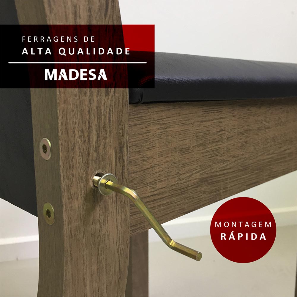 Juego de Comedor Beta con 4 Sillas - Encimera Redonda de Cristal