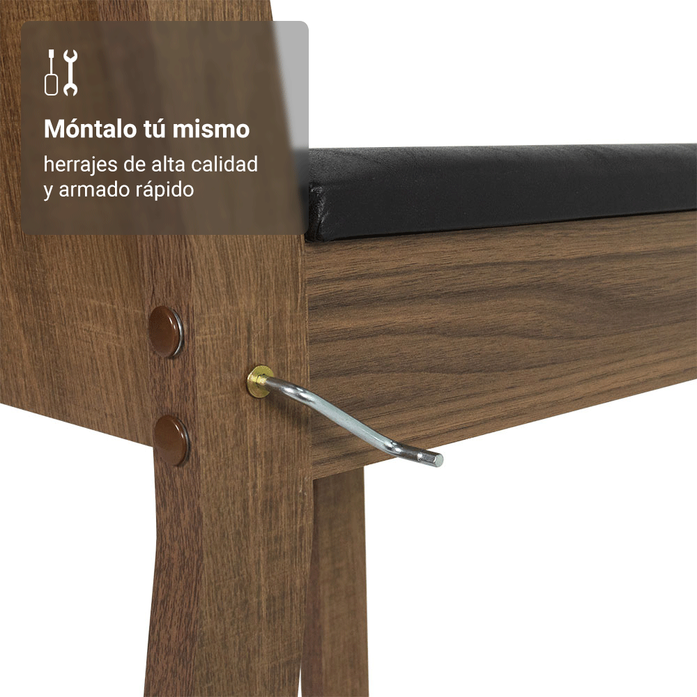 Juego de Comedor Samara con 4 Sillas Marrón/Crema/Negro