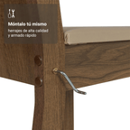 Juego de Comedor Samara con 4 Sillas Marrón/Negro/Beige
