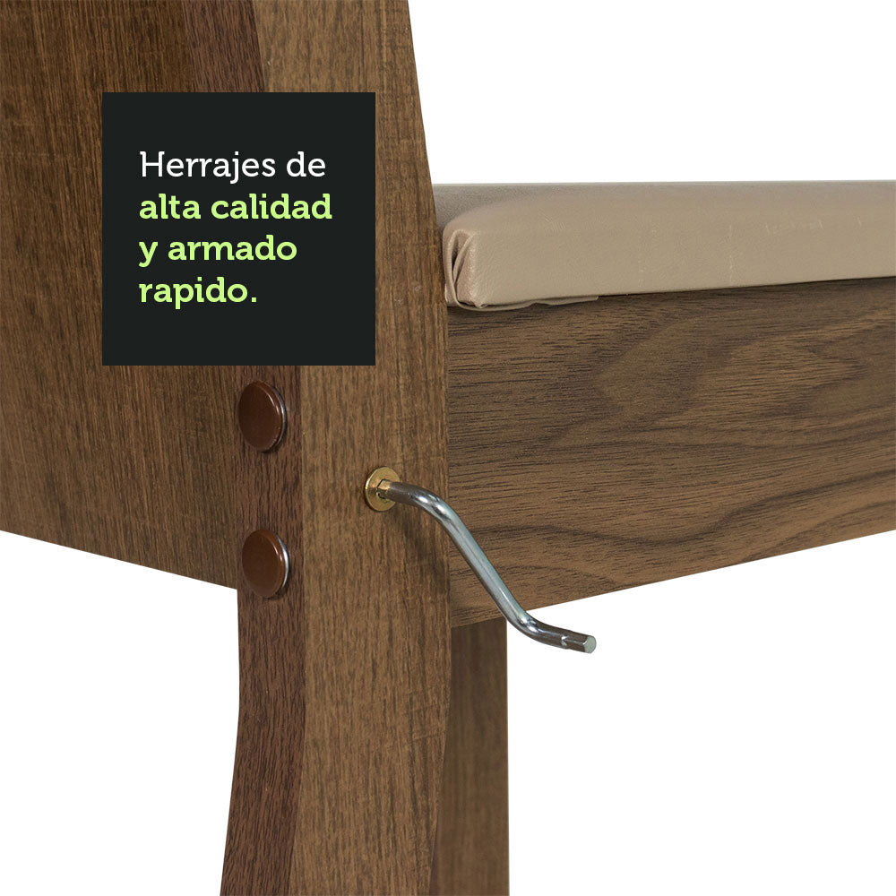Juego de Comedor Samara con 4 Sillas Marrón/Gris/Beige