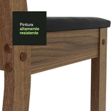 Juego de Comedor Perla con 4 Sillas - Tablero de Madera y Cristal