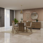 Juego de Comedor Madesa Sheila con 4 Sillas Marrón/Crema/Beige