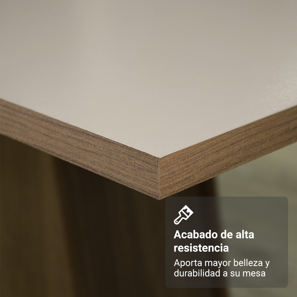 Juego de Comedor Augusta con 6 Sillas Crema/Marrón/Beige