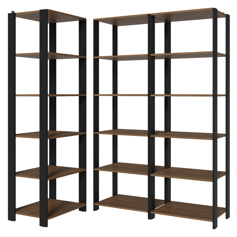 Estante Organizador Multiuso Madesa de 15 Repisas 177 cm Marrón/Negro