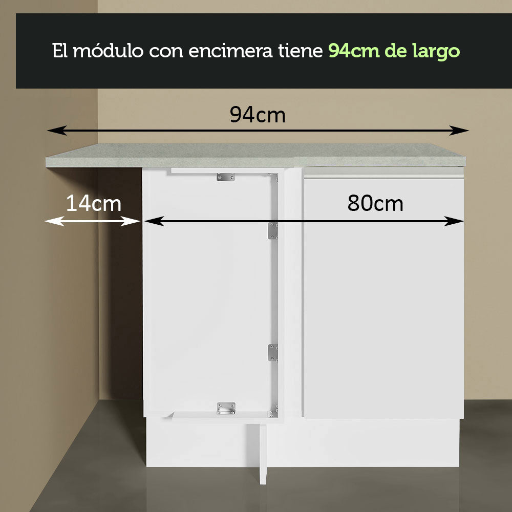 Cocina Integral de Esquina Glamy 3.50 m Blanco 06