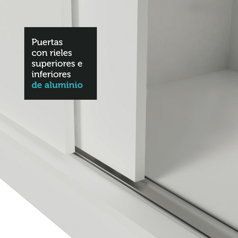 Closet Monaco 3 Puertas Corredizas con Espejos