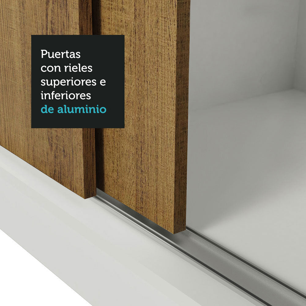 Closet Monaco 3 Puertas Corredizas 2 Espejos