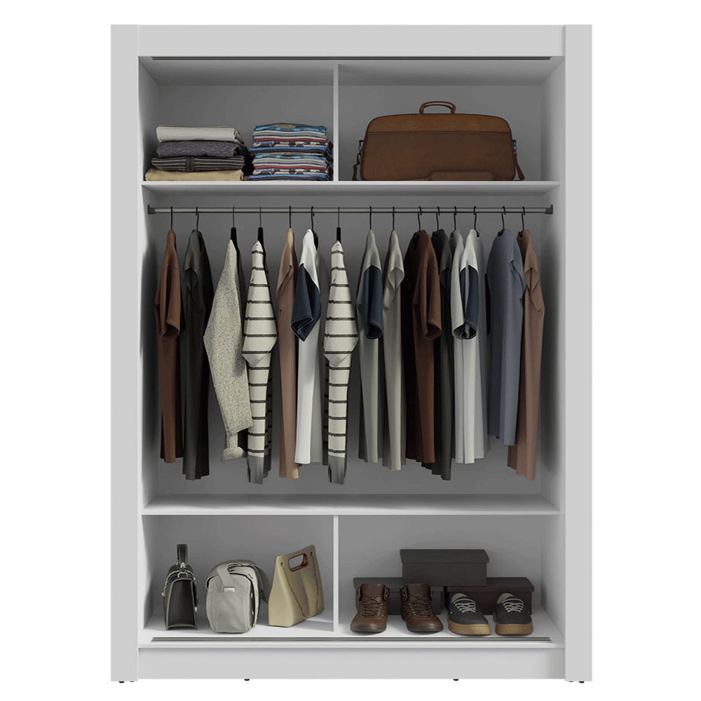 Closet Denver 2 Puertas Corredizas con Espejos Blanco 117 cm x 205 cm