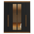 Closet Venus 6 Puertas 4 Cajones 2 Espejos MarrónNegro