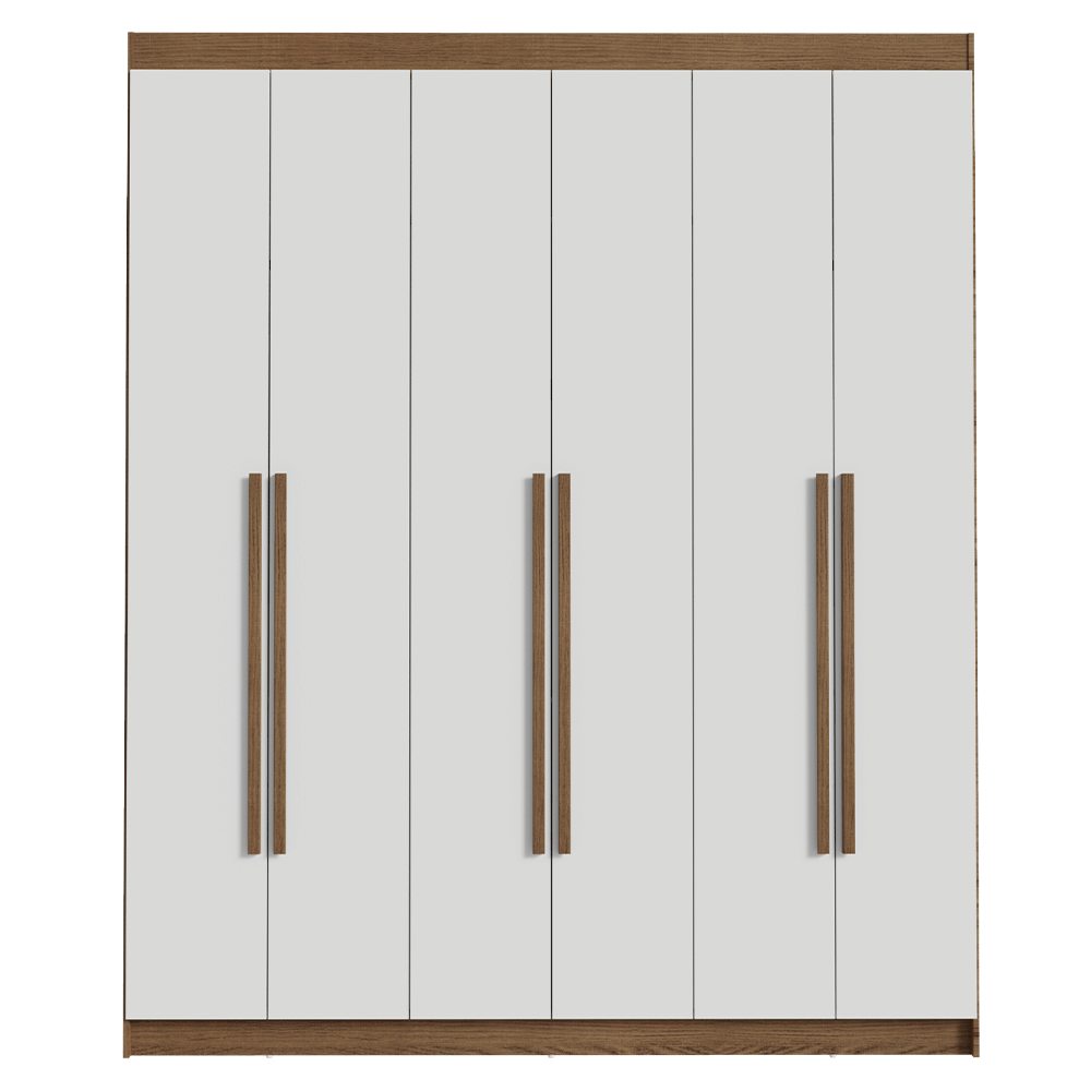 Closet Venus 6 Puertas 4 Cajones 2 Barrales MarrónBlanco