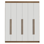 Closet Venus 6 Puertas 4 Cajones 2 Barrales MarrónBlanco