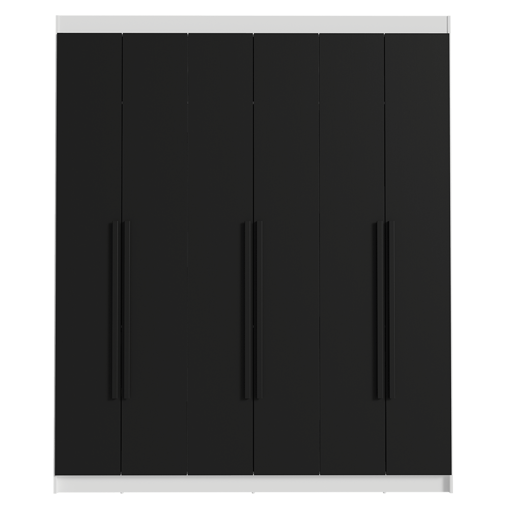 Closet Venus 6 Puertas 4 Cajones 2 Barrales BlancoNegro