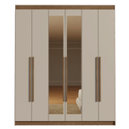 Closet Venus 6 Puertas 4 Cajones 2 Espejos MarrónCrema