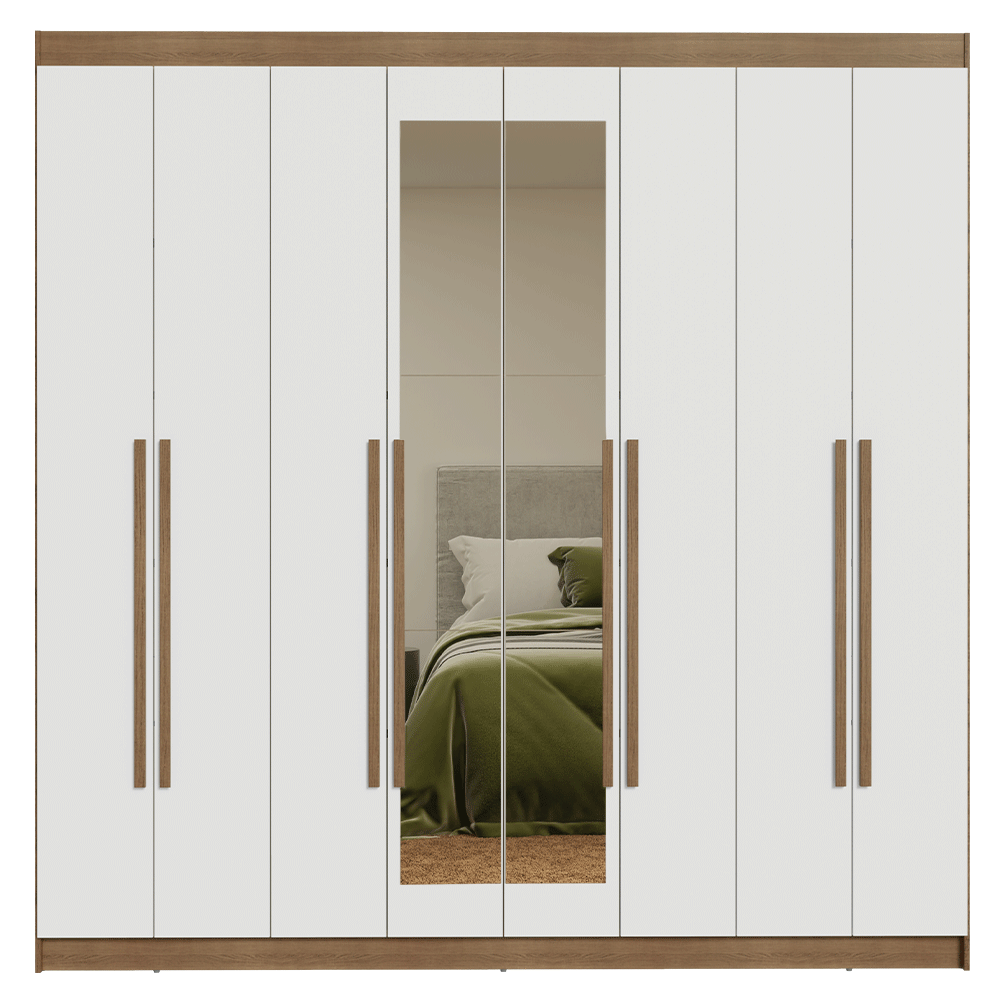 Closet Venus 8 Puertas 4 Cajones 2 Espejos MarrónBlanco