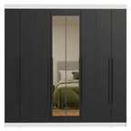 Closet Venus 8 Puertas 4 Cajones 2 Espejos BlancoNegro