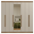 Closet Venus 8 Puertas 4 Cajones 2 Espejos MarrónCrema