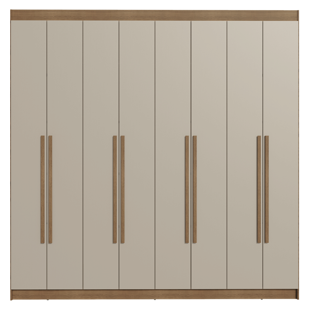 Closet Venus 8 Puertas 4 Cajones 2 Barrales MarrónCrema