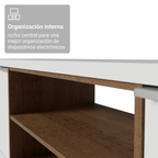 Centro de Entretenimiento Mesa para TV Metz Hasta 75 Pulgadas Blanco