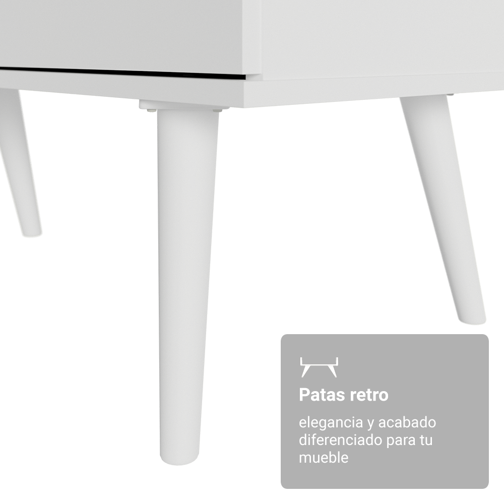 Escritorio Mesa de Oficina de Esquina Lisboa con 3 Cajones Patas y Nichos Blanco