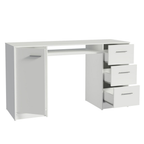 Escritorio de Oficina Alaska 137 cm 1 Puerta 3 Cajones Blanco Madesa