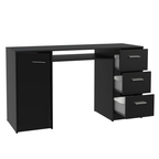 Escritorio de Oficina 136 cm Alaska 1 Puerta 3 Cajones Negro Madesa