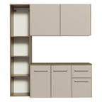 Cocina Compacta Elevada Easy 120 cm con Encimera Marrón/Crema Madesa