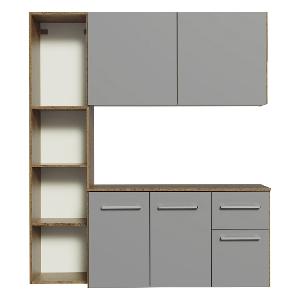 Cocina Compacta Elevada Easy 1.20 m con Encimera MarrónGris