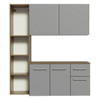Cocina Compacta Elevada Easy 1.20 m con Encimera MarrónGris