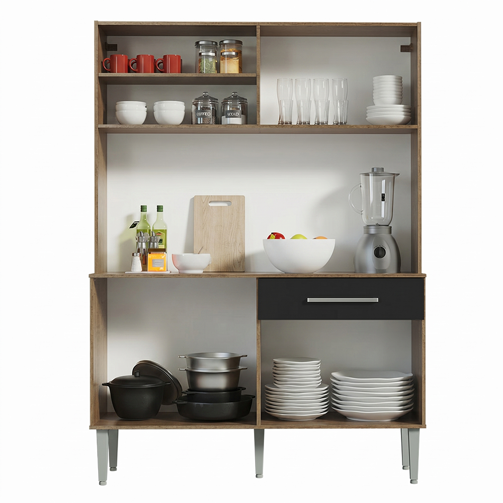Mueble de Cocina Compacta Life 120 cm Marrón/Negro Madesa