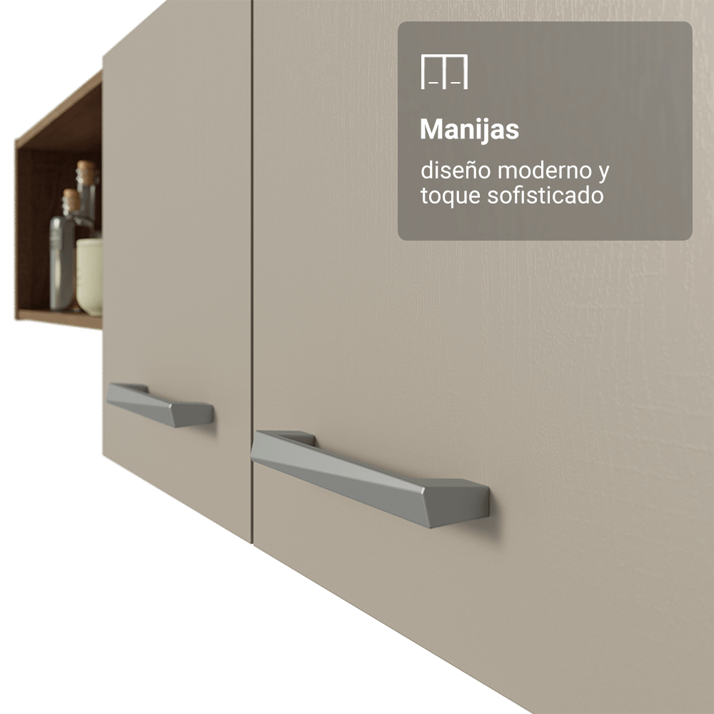 Mueble de Cocina Compacta Aura 2.00 Metros MarrónCrema