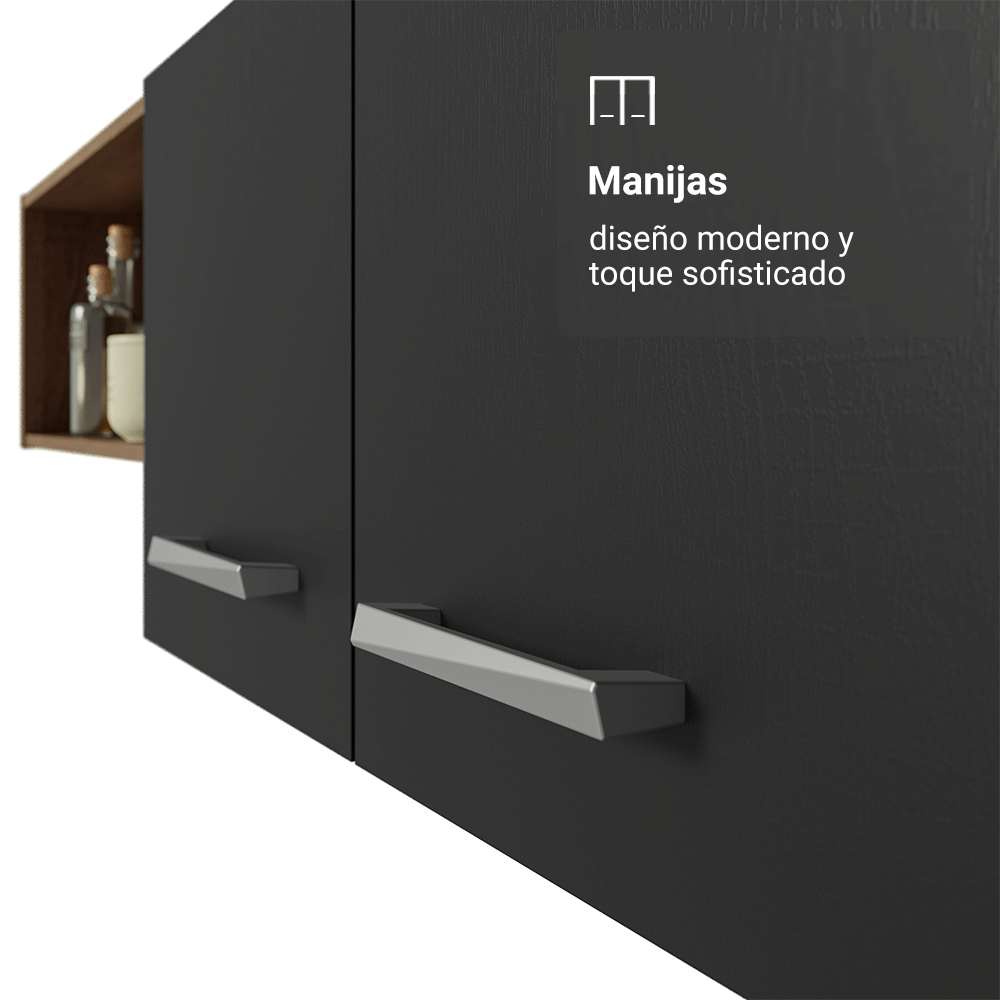 Mueble de Cocina Compacta Aura 2.00 Metros MarrónNegro