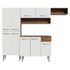 Cocina Integral Emilly 229 cm Top Marrón/Blanco Madesa